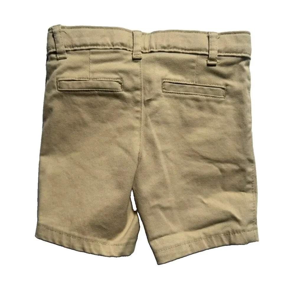 Gymboree Boys Khaki Chino Uniform Shorts Size 2T Adjustable Waist Toddler